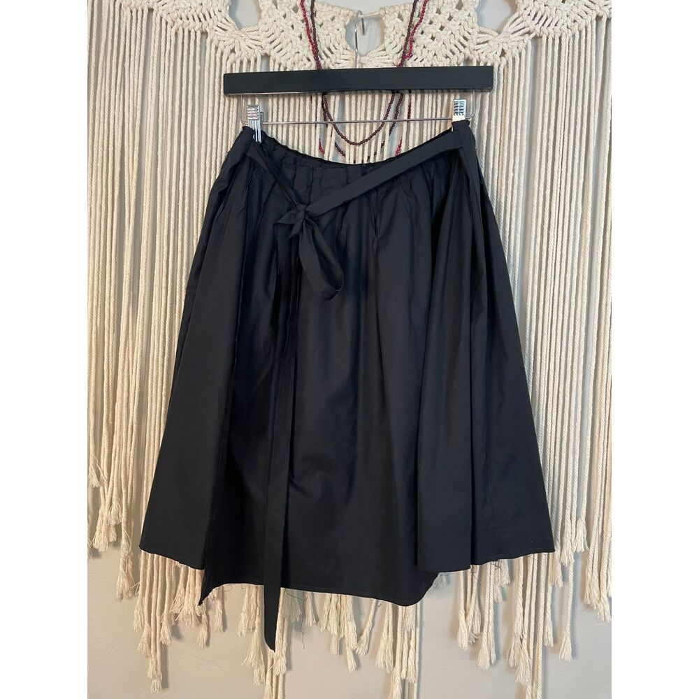 MIU MIU Raw Hem Black Cotton Skirt